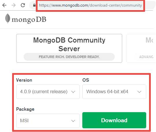 download mongodb msi for windows