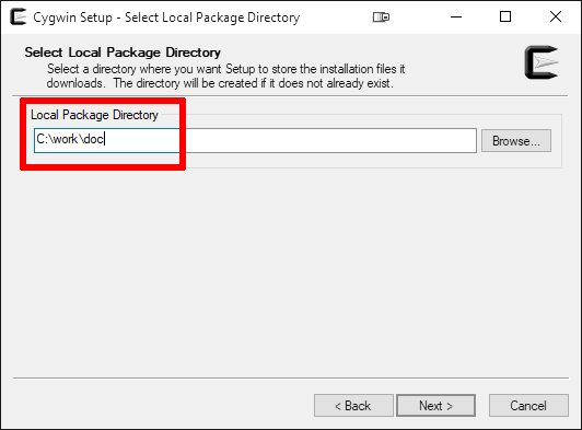 What does mean «Local Package Directory» for a Cygwin installation